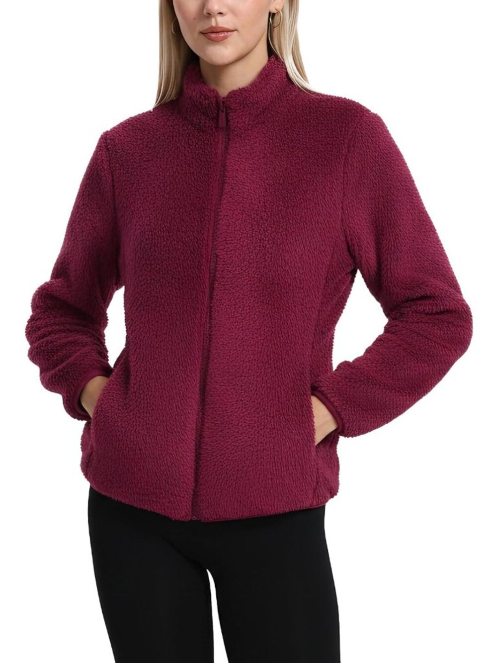 Cozy Women's Fuzzy Fleece Jacket with 4 Pockets - Warm & Stylish Outerwear
